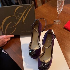 Enzo Angiolini Purple Heels with Embellishments